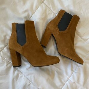 IRO Paris Brown Suede Chelsea Ankle Boots Block Heel 38